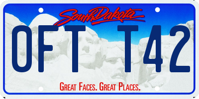 SD license plate 0FTT42