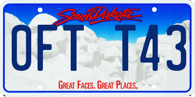 SD license plate 0FTT43