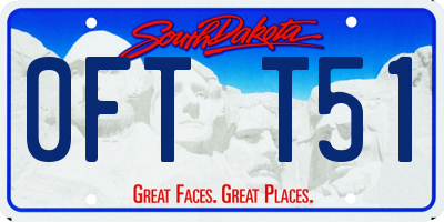 SD license plate 0FTT51