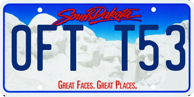 SD license plate 0FTT53