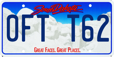 SD license plate 0FTT62