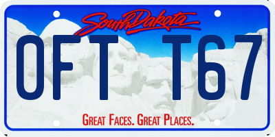 SD license plate 0FTT67