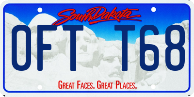 SD license plate 0FTT68