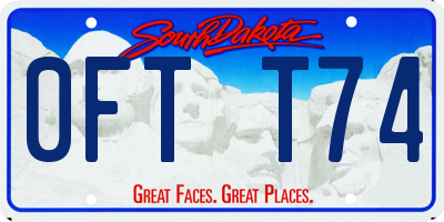 SD license plate 0FTT74
