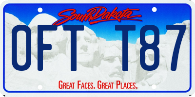 SD license plate 0FTT87