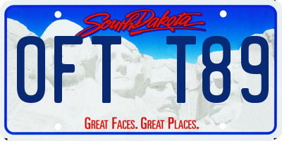 SD license plate 0FTT89