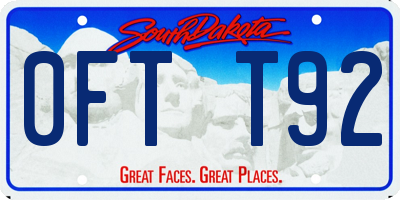 SD license plate 0FTT92
