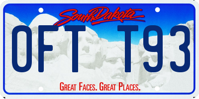 SD license plate 0FTT93