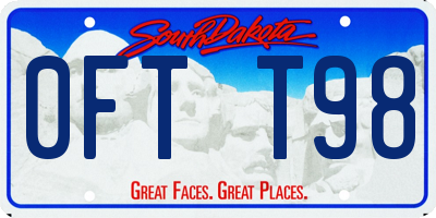 SD license plate 0FTT98