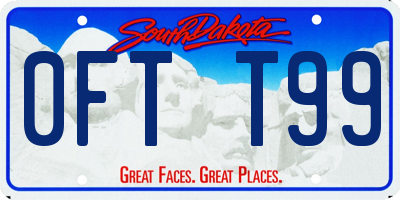 SD license plate 0FTT99