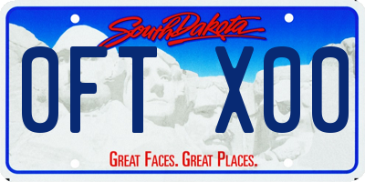 SD license plate 0FTX00