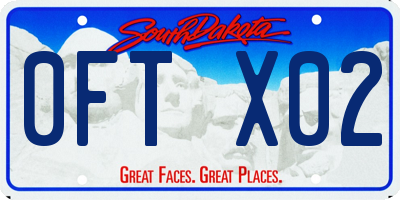 SD license plate 0FTX02
