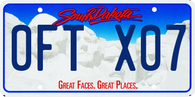 SD license plate 0FTX07