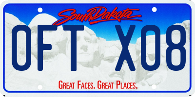 SD license plate 0FTX08