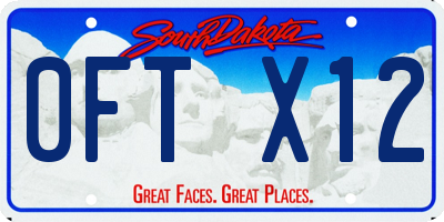 SD license plate 0FTX12