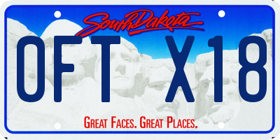 SD license plate 0FTX18