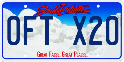 SD license plate 0FTX20