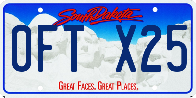 SD license plate 0FTX25