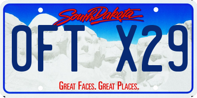 SD license plate 0FTX29