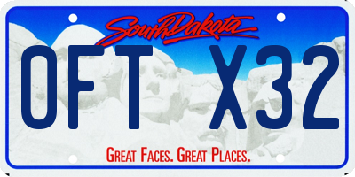 SD license plate 0FTX32