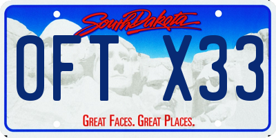 SD license plate 0FTX33