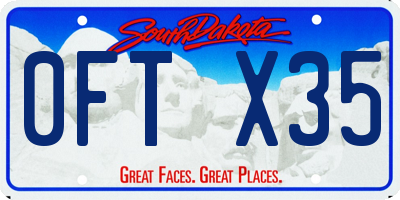 SD license plate 0FTX35