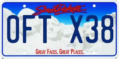 SD license plate 0FTX38