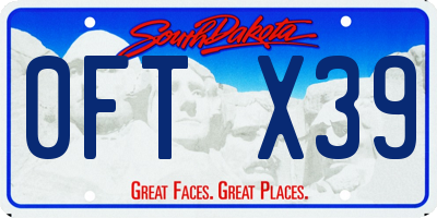 SD license plate 0FTX39