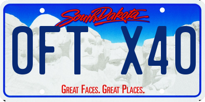SD license plate 0FTX40