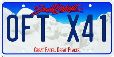SD license plate 0FTX41