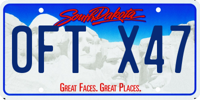 SD license plate 0FTX47