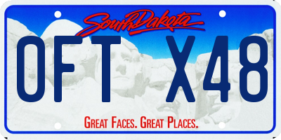 SD license plate 0FTX48