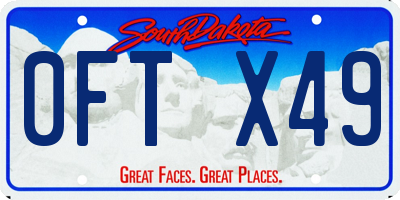 SD license plate 0FTX49