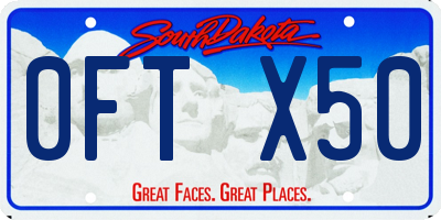 SD license plate 0FTX50