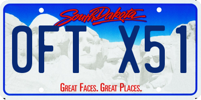 SD license plate 0FTX51