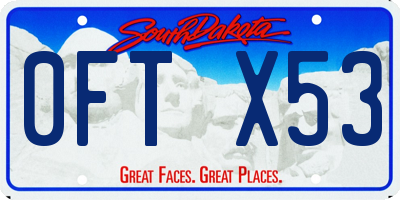 SD license plate 0FTX53