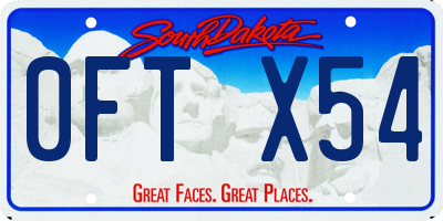 SD license plate 0FTX54