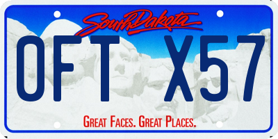 SD license plate 0FTX57