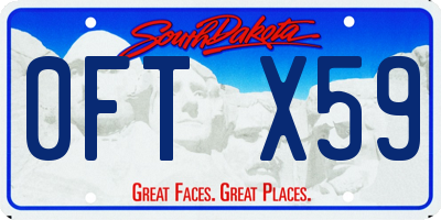SD license plate 0FTX59