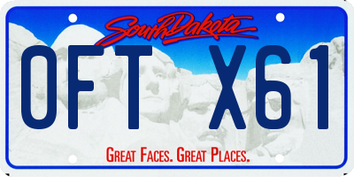 SD license plate 0FTX61
