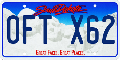 SD license plate 0FTX62