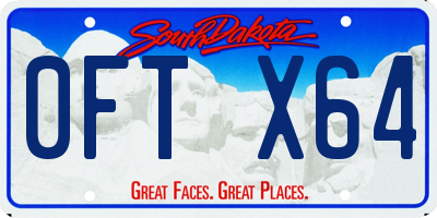 SD license plate 0FTX64