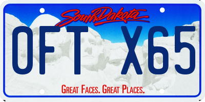 SD license plate 0FTX65