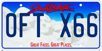 SD license plate 0FTX66