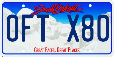 SD license plate 0FTX80