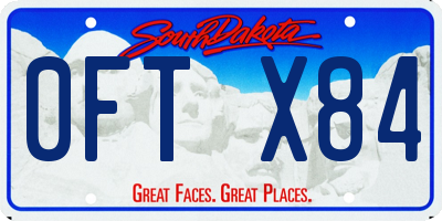 SD license plate 0FTX84