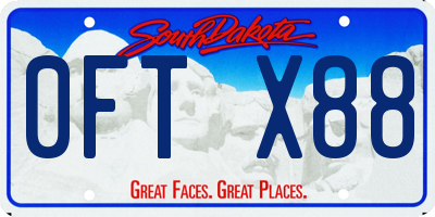 SD license plate 0FTX88