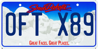SD license plate 0FTX89