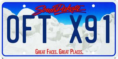 SD license plate 0FTX91