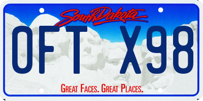 SD license plate 0FTX98
